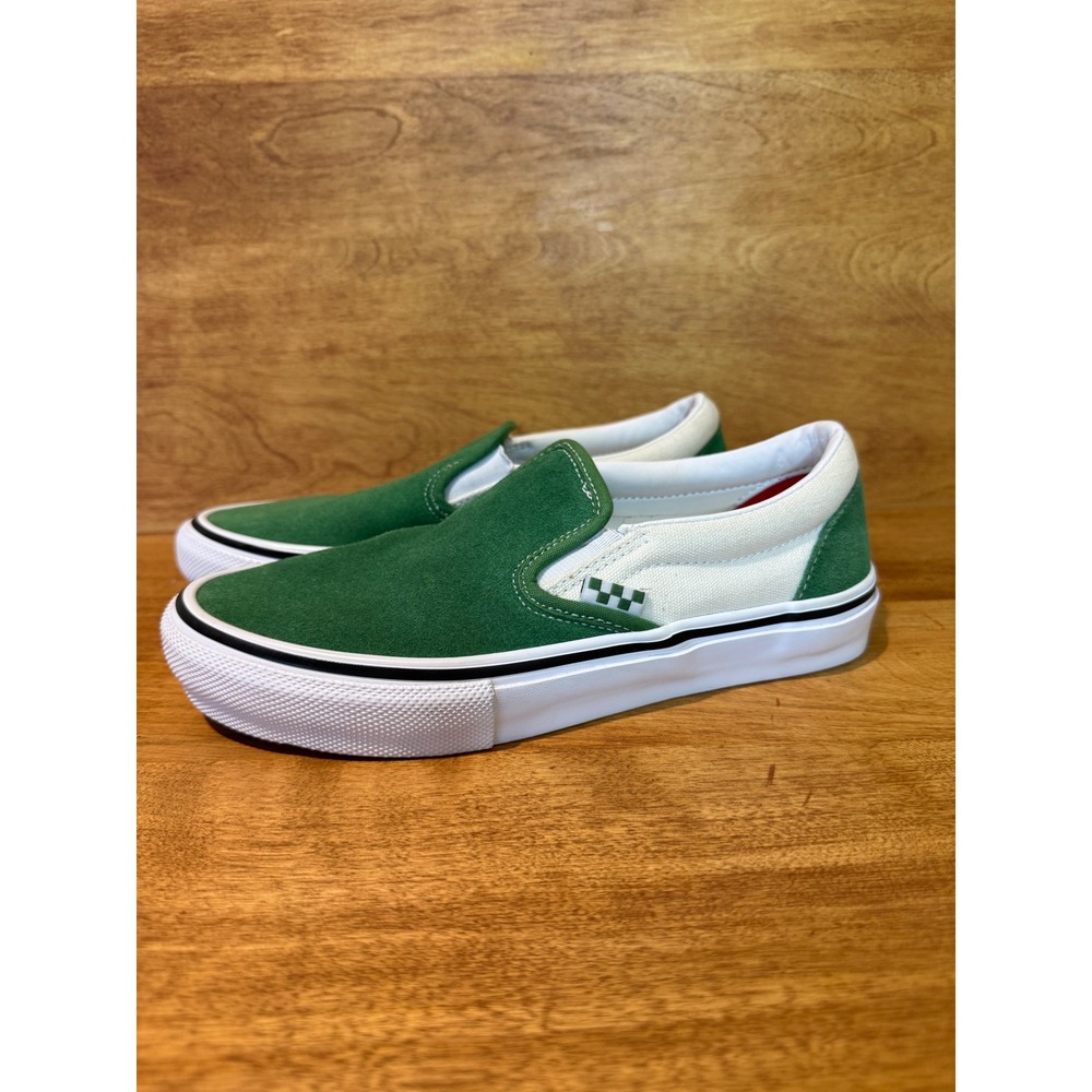 NEW Vans Skate Slip-On Green PopCush Suede Canvas Shoes Mens 5/woman 6.5 preppy